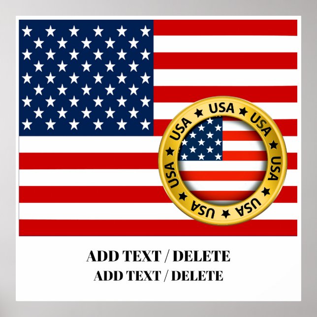 LG. USA American Flag Poster (Front)