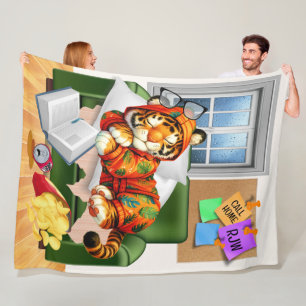 LG WE LOVE YOU TIGER FLEECE BLANKET