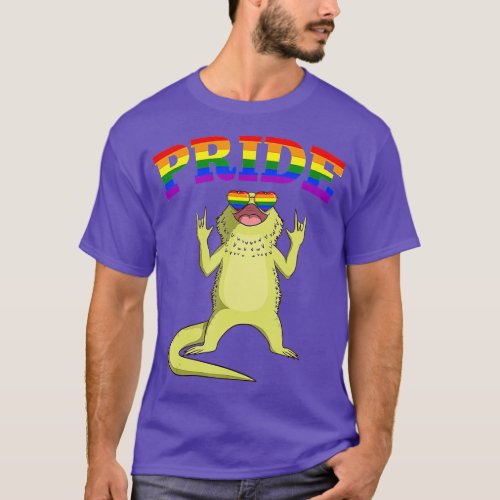 LGB Bearded Dragon Gay Pride Rainbow LGBQ Cute Gif T_Shirt