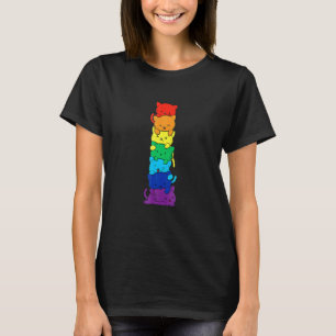 LGB Cats Pile Gay Lesbian Pride Cat Ransgender T-Shirt