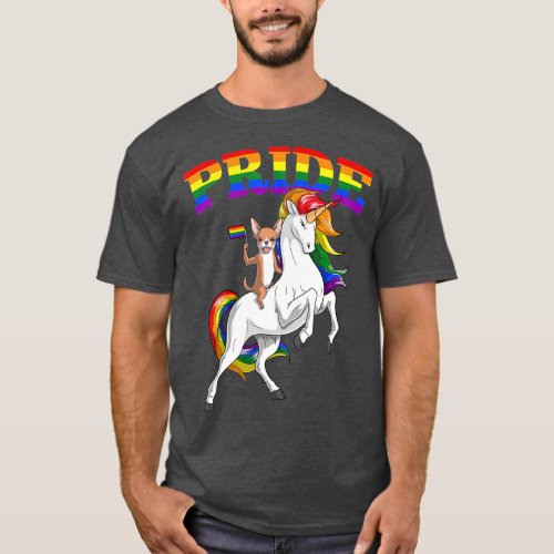 LGB Chihuahua Dog Unicorn Gay Pride Rainbow LGBQ T_Shirt