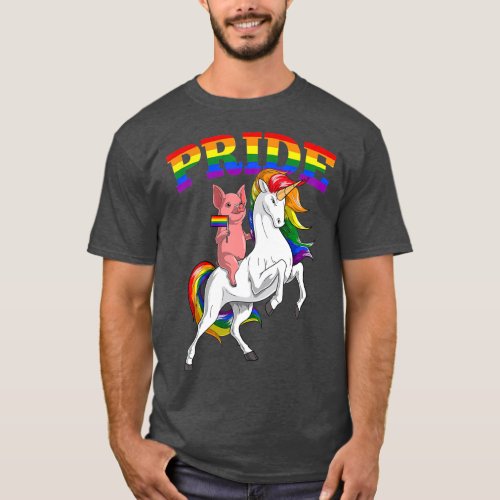 LGB Pig Unicorn Gay Pride Rainbow LGBQ Cute Gift T_Shirt