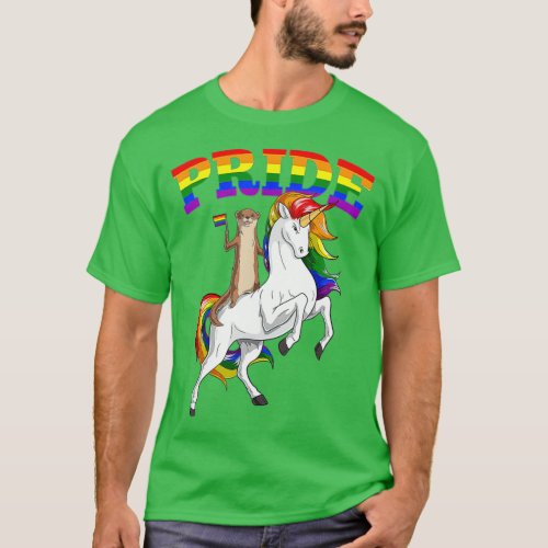 LGB Sea Otter Unicorn Gay Pride Rainbow LGBQ Cute  T_Shirt