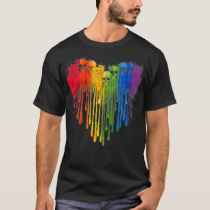 LGB Skulls Heart Love Sugar Skull Rainbow LGB Prid T-Shirt