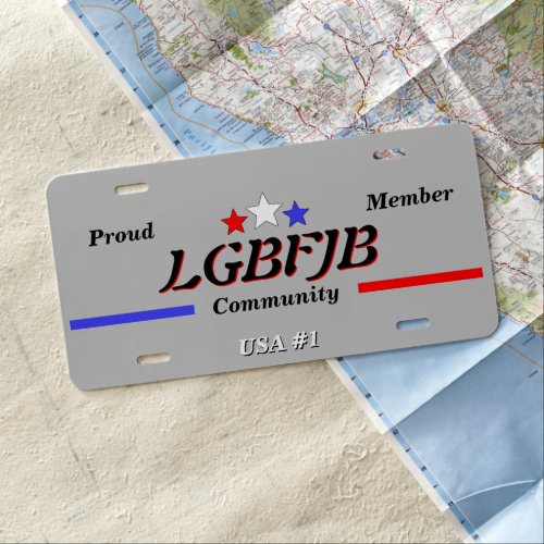 LGBFJB Community Member Red White Blue Stars License Plate