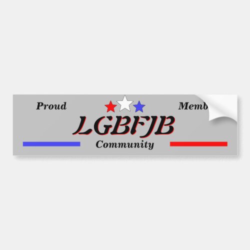 LGBFJB Member Red White Blue Stars Bumper Sticker