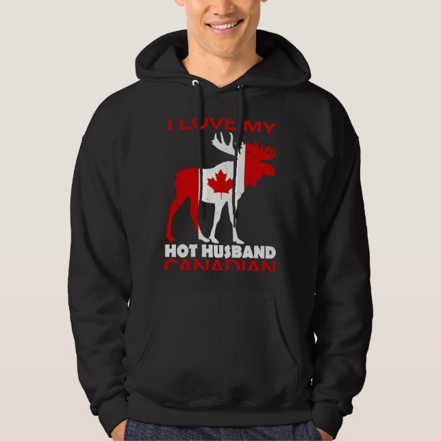 LgBN I Love Husband Canadian Maple Leaf Animal Can Hoodie (Front)