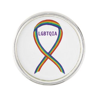 LGBQIA Rainbow Awareness Ribbon Lapel Pin