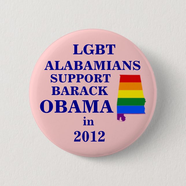 LGBT Alabamians for Obama 2012 Pinback Button (Front)