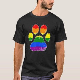 Lgbt Allies Furry Pride Rainbow Fursuit Dog Paw Gr T-Shirt