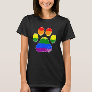 Lgbt Allies Furry Pride Rainbow Fursuit Dog Paw Gr T-Shirt