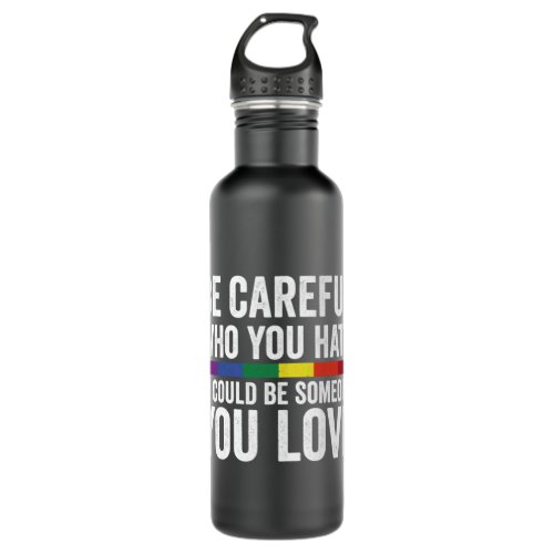 LGBT Ally Awareness LGBTQ Visibility Pride Gay and Stainless Steel Water Bottle