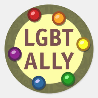 LGBT Ally Baubles Round Sticker