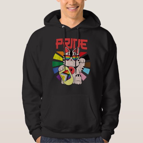 LGBT Ally Cat Be Kind Gay Rainbow Funny Lucky Ally Hoodie