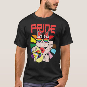 LGBT Ally Cat Be Kind Gay Rainbow  Lucky Ally Cat  T-Shirt