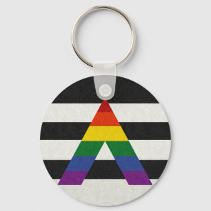 LGBT Ally Pride Flag Colored Background Keychain