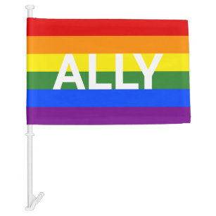 LGBT Ally Rainbow Car Flag