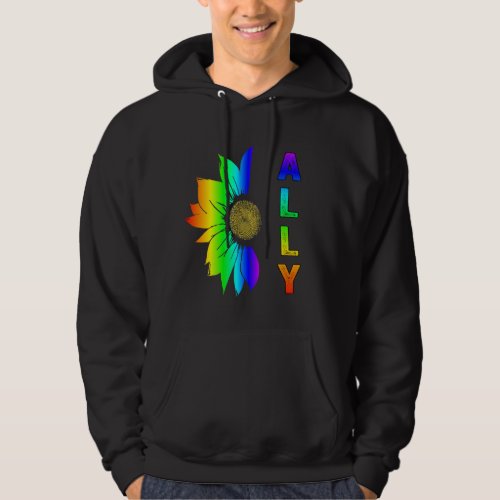 LGBT Ally Rainbow Flag Flower Sunflower Hoodie