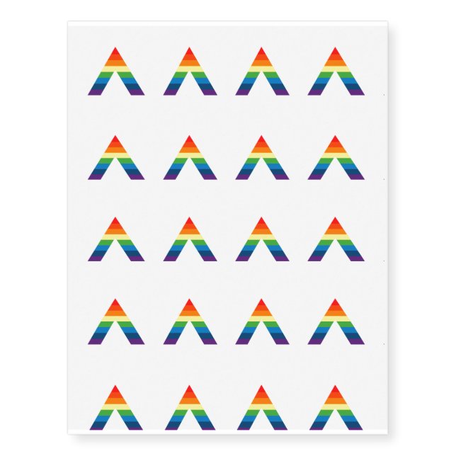 LGBT ALLY Rainbow Gay Pride Flag Temporary Tattoos (Front)
