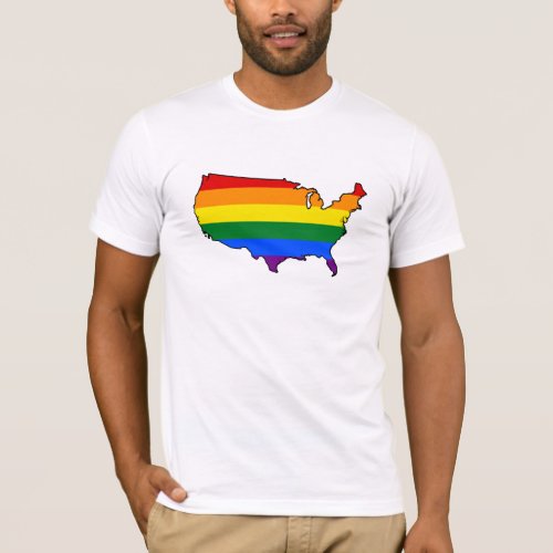 LGBT American pride map T_Shirt