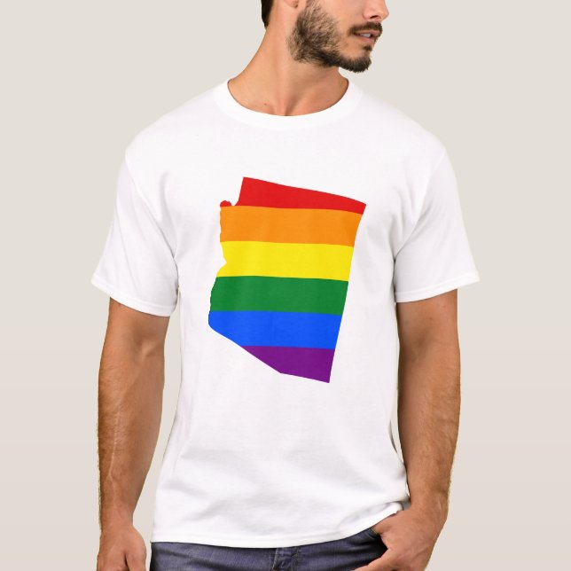 LGBT Arizona, US state flag map T-Shirt (Front)