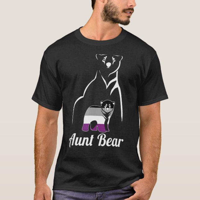 Lgbt Asexual Aunt Bear Ace Pride Flag T-Shirt (Front)