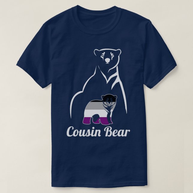 LGBT Asexual Cousin Bear Ace Pride Flag T-Shirt (Design Front)