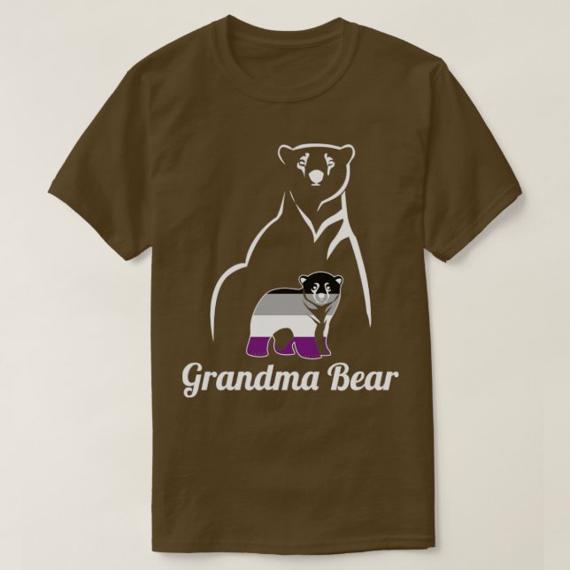 LGBT Asexual Grandma Bear Ace Pride Flag T-Shirt (Design Front)