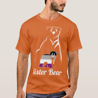 LGBT Asexual Sister Bear Ace Pride Flag T-Shirt