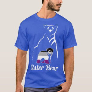 LGBT Asexual Sister Bear Ace Pride Flag T-Shirt