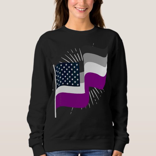 Lgbt Asexual Us Flag Equality Ace Pride Queer Asex Sweatshirt