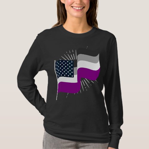 Lgbt Asexual Us Flag Equality Ace Pride Queer Asex T_Shirt