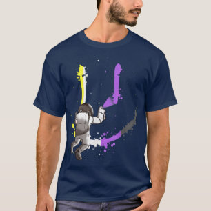 LGBT Astronaut Paint Smile Nonbinary Pride Genderq T-Shirt