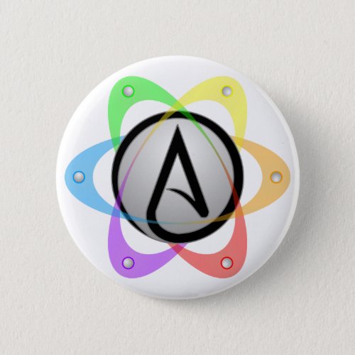 LGBT Atheist Atom Symbolpng Pinback Button