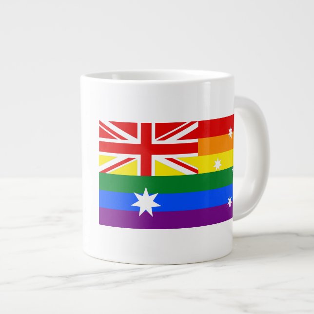 LGBT Australia Large Coffee Mug (Front Right)