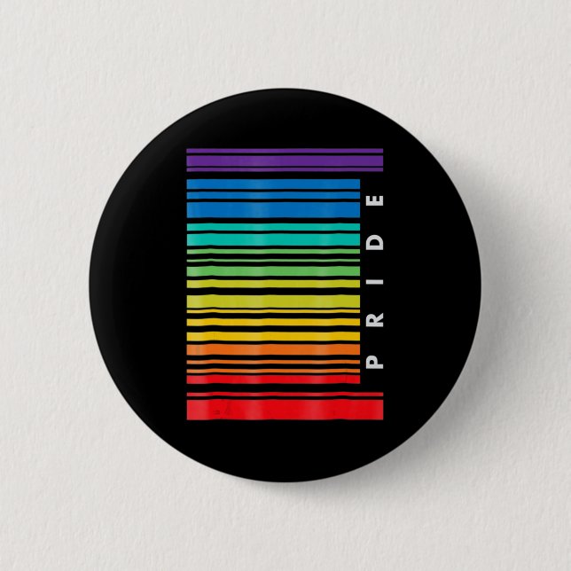LGBT Awareness Month Barcode Pansexual Pride LGBTQ Button (Front)