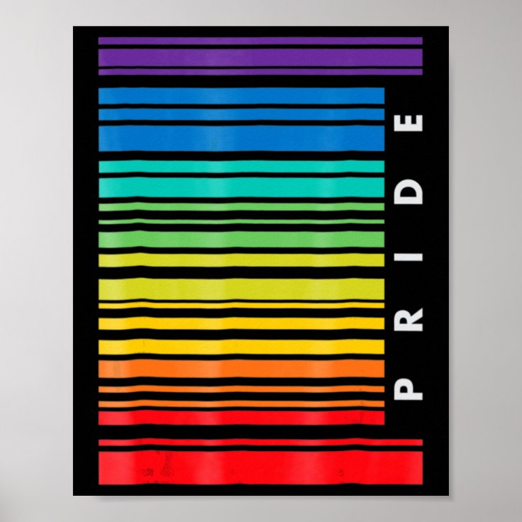 LGBT Awareness Month Barcode Pansexual Pride LGBTQ Poster | Zazzle