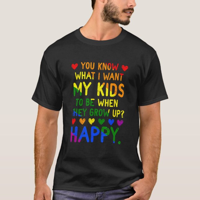 LGBT Awareness Parents Mom Dad Gay Les Trans Pride T-Shirt (Front)