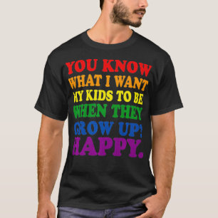 LGBT Awareness Parents Mom Dad Gay Pride Rainbow L T-Shirt
