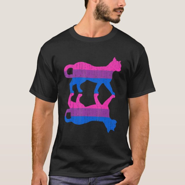 Lgbt Bi Pride Bisexuality Flag Pet Animal Cat Bise T-Shirt (Front)