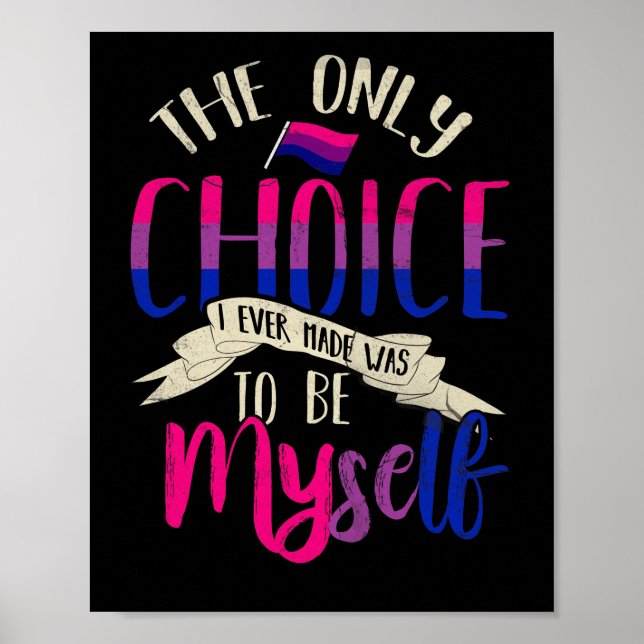 LGBT Bi Pride Proud Bisexual Bisexuality Flag Only Poster (Front)