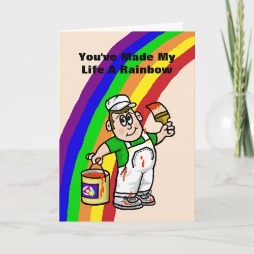 LGBT Big Romantic Rainbow Painter Greeting Card