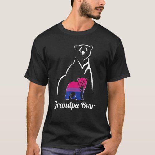 Lgbt Bisexual Grandpa Bear Bi Pride Flag T_Shirt