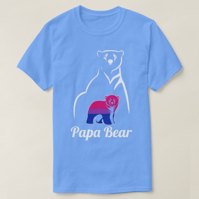 LGBT Bisexual Papa Bear Bi Pride Flag T-Shirt (Design Front)