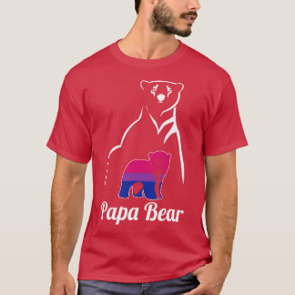 LGBT Bisexual Papa Bear Bi Pride Flag T-Shirt