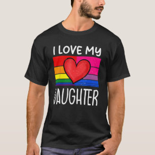 LGBT Bisexual Pride I Love My Daughter Bi Heart Bi T-Shirt