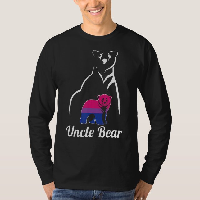 Lgbt Bisexual Uncle Bear Bi Pride Flag T-Shirt (Front)