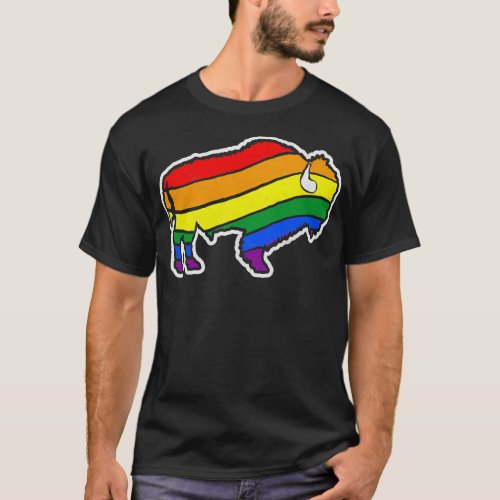 LGBT Bison American Buffalo Outdoor Nature Gay T_Shirt
