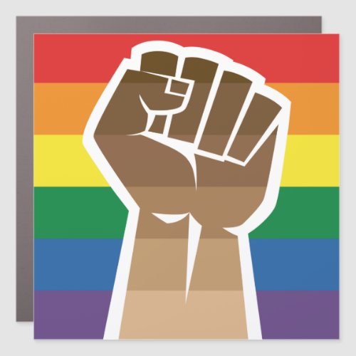 LGBT BLM Protest _ Equality LGBTQ Anti_Racism Car Magnet