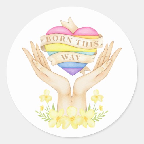 LGBT Born This Way Classic Round Sticker